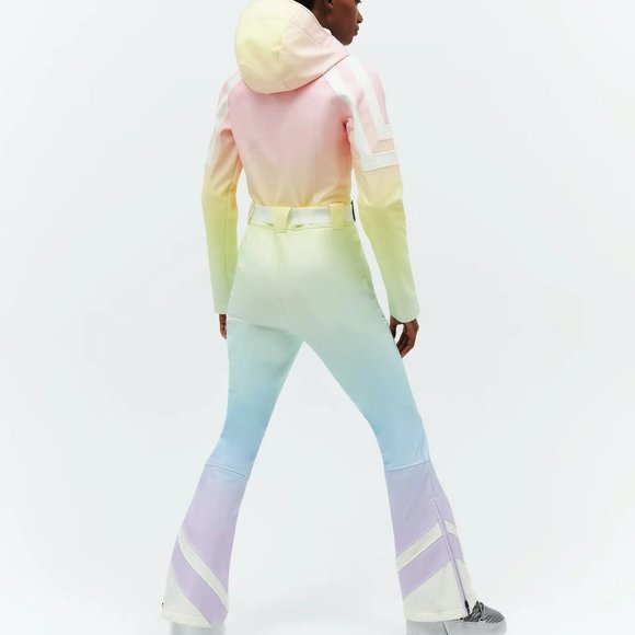 Tignes One Piece Pastel Rainbow Ombré Ski Suit - Picture 9 of 16